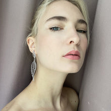 Load image into Gallery viewer, Large Angel Wings Earrings Sterling Silver - Karina Constantine jewellery