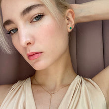 Load image into Gallery viewer, Green Chalcedony Stud Earrings 14-Karat Rose Gold - Karina Constantine Jewellery