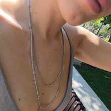Load image into Gallery viewer, Silver Long Curb Chain Necklace Sterling Silver - Karina Constantine