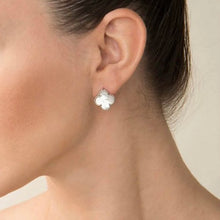 Load image into Gallery viewer, Four Leaf Clover Mother of Pearl Earrings Sterling Silver
