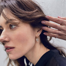Load image into Gallery viewer, Gold Heart Stud Earrings 14-Karat Rose, White Gold - Karina Constantine Jewellery