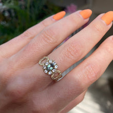 Load image into Gallery viewer, Green Tourmaline & White Topaz Ring 9-Karat Yellow Gold Circa 1970s - Karina Constantine jewellery