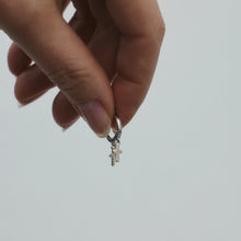 Load image into Gallery viewer, Mini Crosses Hoop Earrings Sterling Silver