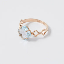 Load image into Gallery viewer, Four Leaf Clover Blue Topaz Ring 14-Karat Rose Gold - Karina Constantine Jewellery