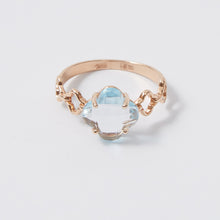 Load image into Gallery viewer, Four Leaf Clover Blue Topaz Ring 14-Karat Rose Gold - Karina Constantine Jewellery