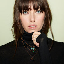 Load image into Gallery viewer, Green Agate Solitaire Necklace 14-Karat Rose Gold - Karina Constantine Jewellery