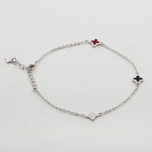 Load image into Gallery viewer, Lucky Clover Enamel Bracelet Sterling Silver - Karina Constantine jewellery