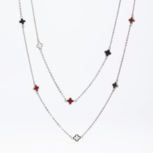 Load image into Gallery viewer, Lucky Clover Enamel Necklace Sterling Silver - Karina Constantine jewellery