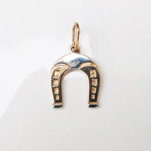 Load image into Gallery viewer, Lucky Horseshoe Pendant Charm 14-Karat Rose, White Gold