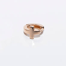 Load image into Gallery viewer, Mini Cross Huggie Earring 14-Karat Rose Gold -Karina Constantine jewellery