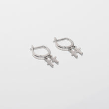Load image into Gallery viewer, Mini Crosses Hoop Earrings Sterling Silver