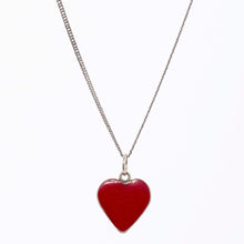 Load image into Gallery viewer, Red Enamel Heart Pendant Necklace Sterling Silver - Karina Constantine jewellery
