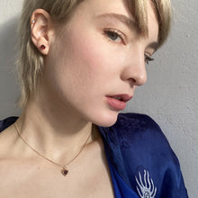 Load image into Gallery viewer, Garnet Heart Pendant Charm 14-Karat Rose Gold - Karina Constantine Jewellery