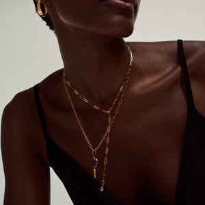 Paperclip Chain Necklace 14-Karat Rose Gold - Karina Constantine jewellery