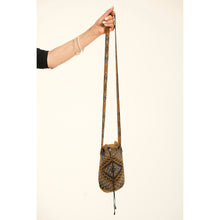 Load image into Gallery viewer, Colombian Mini Beaded Mochila Bag - Gold, Silver &amp; Black
