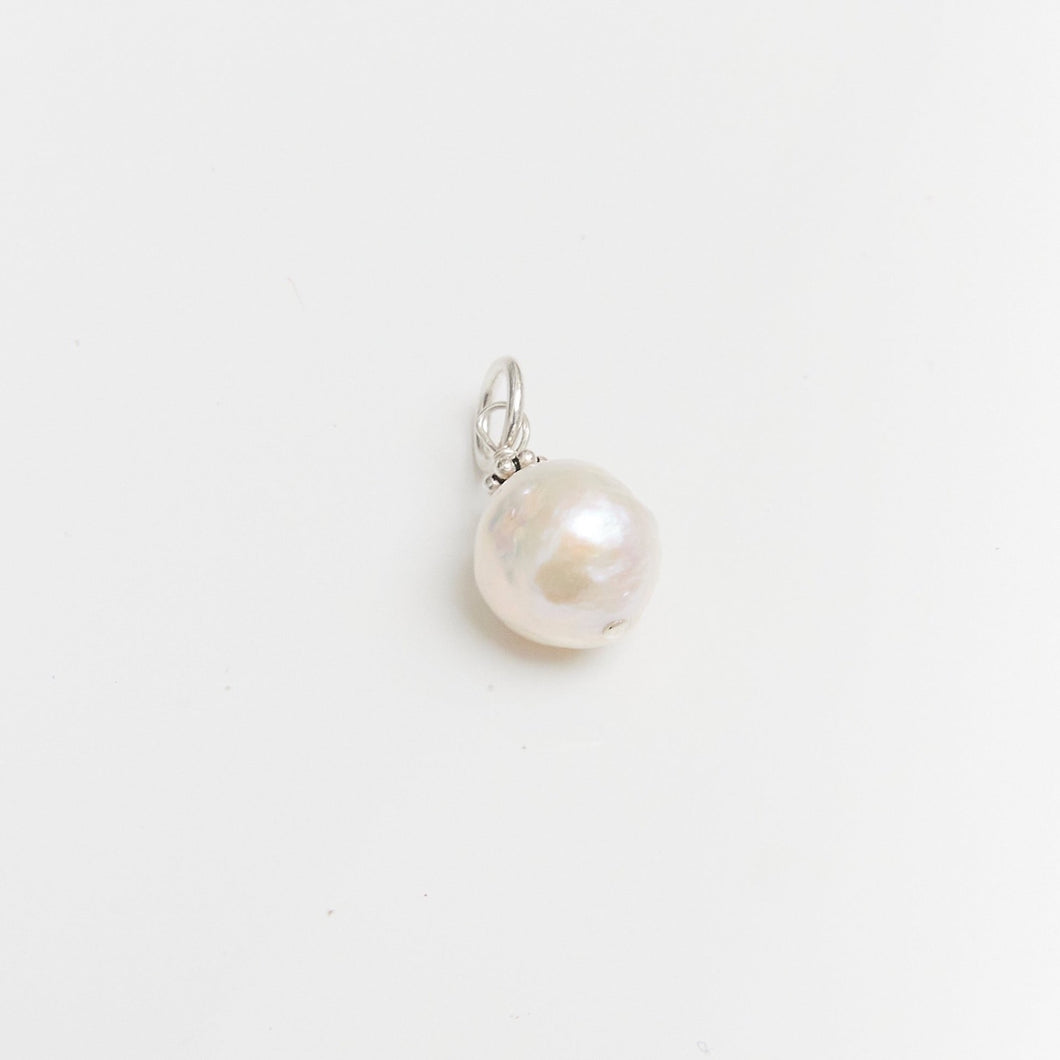 Baroque Pearl Drop Charm Pendant Sterling Silver - Karina Constantine