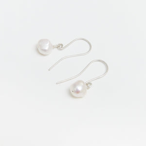 Baroque Pearl Hook Earrings Sterling Silver - Karina Constantine