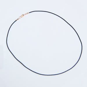 Black Silk Cord 14-Karat Rose Gold Clasp - Karina Constantine