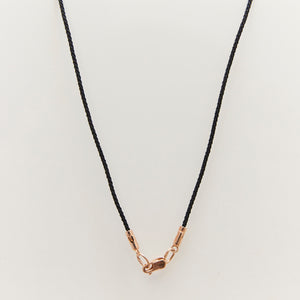 Black Silk Cord 14-Karat Rose Gold Clasp - Karina Constantine