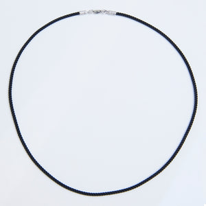 Black Silk Cord Sterling Silver Clasp - Karina Constantine