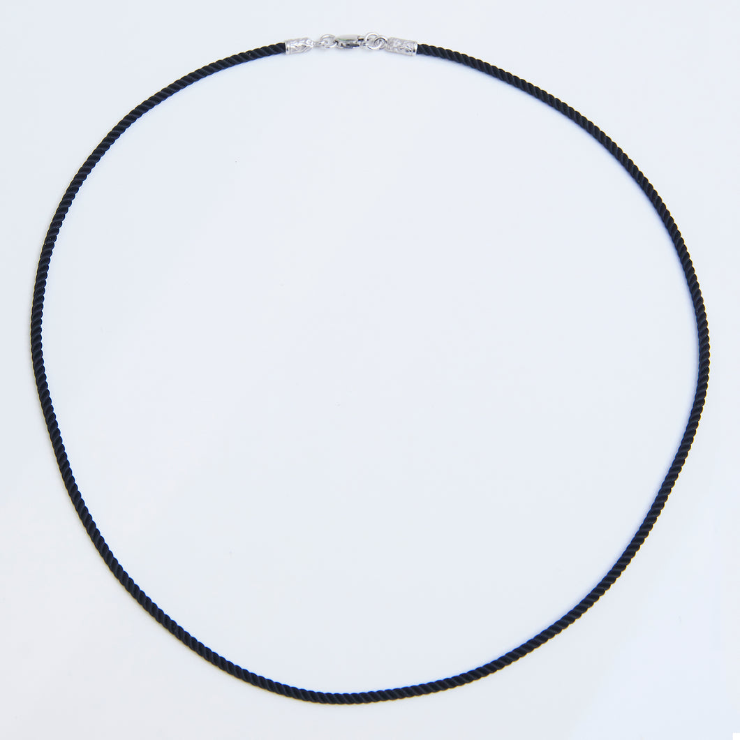 Black Silk Cord Sterling Silver Clasp - Karina Constantine