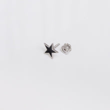 Load image into Gallery viewer, Black Enamel Stars Stud Earrings Sterling Silver - Karina Constantine
