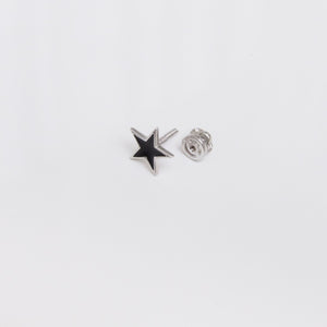 Black Enamel Stars Stud Earrings Sterling Silver - Karina Constantine