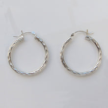 Load image into Gallery viewer, Chunky Midi Hoop Earrings Sterling Silver - Karina Constantine jewellery
