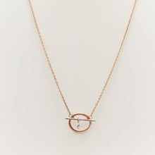 Load image into Gallery viewer, Circle Toggle Necklace 14-Karat Rose, White Gold - Karina Constantine 
