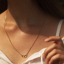 Load image into Gallery viewer, Double Heart Necklace 14-Karat Rose Gold - Karina Constantine Jewellery
