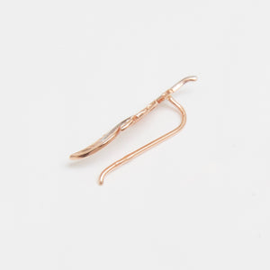 Feather Earring 14-Karat Rose, White Gold - Karina Constantine