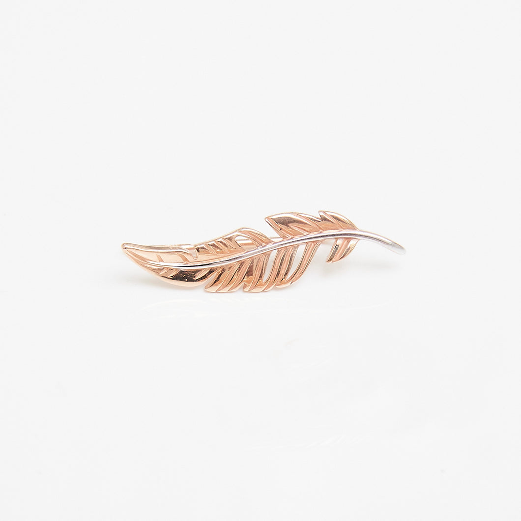 Feather Earring 14-Karat Rose, White Gold - Karina Constantine