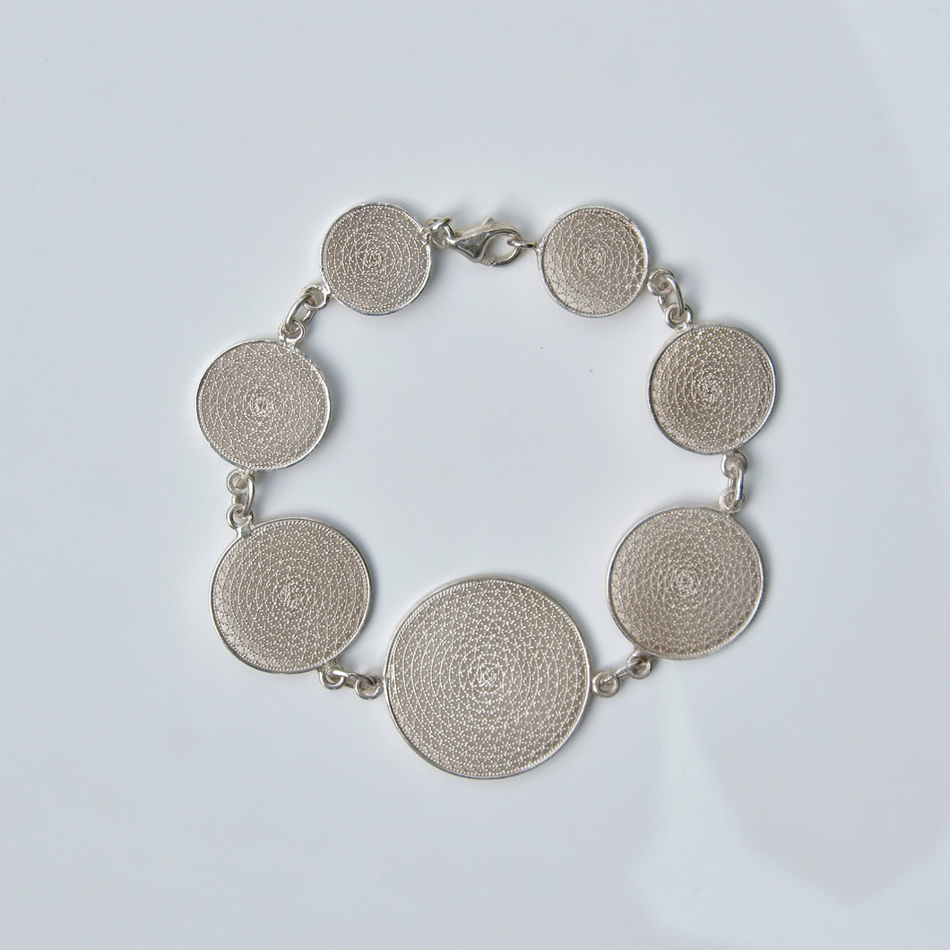 Filigree Colombian Disc Bracelet Sterling Silver - Karina Constantine