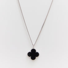 Load image into Gallery viewer, Four Leaf Clover Black Onyx Pendant Necklace Sterling Silver - Karina Constantine
