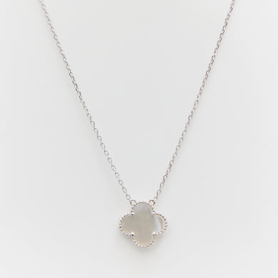 Four Leaf Clover Mother of Pearl Necklace Sterling Silver - Karina Constantine 