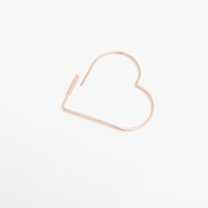 Gold Heart Sleeper Hoop Earrings 14-Karat Rose Gold - Karina Constantine