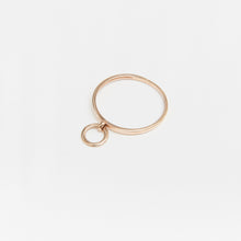 Load image into Gallery viewer, Gold Hoop Charm Ring 14-Karat Rose Gold - Karina Constantine
