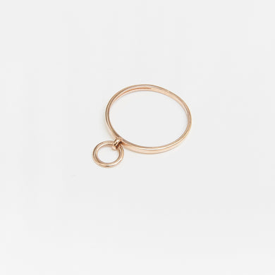 Gold Hoop Charm Ring 14-Karat Rose Gold - Karina Constantine