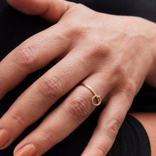 Load image into Gallery viewer, Gold Hoop Charm Ring 14-Karat Rose Gold - Karina Constantine
