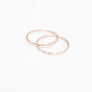 Gold Midi Sleeper Hoop Earrings 14-Karat Rose Gold - Karina Constantine