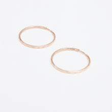 Load image into Gallery viewer, Gold Midi Sleeper Hoop Earrings 14-Karat Rose Gold - Karina Constantine
