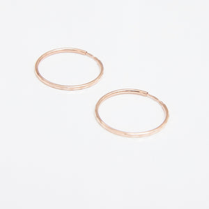 Gold Midi Sleeper Hoop Earrings 14-Karat Rose Gold - Karina Constantine