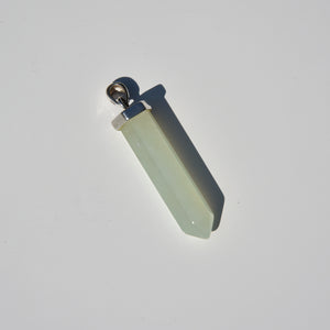 Green Aventurine Crystal Point Pendant Sterling Silver