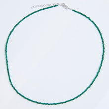 Load image into Gallery viewer, Green Emerald Beaded Crystal Choker Sterling Silver - Karina Constantine
