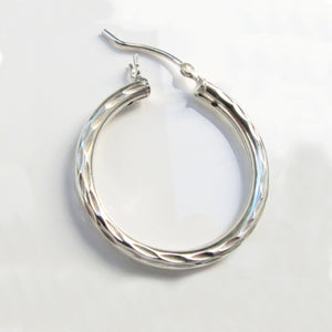 Chunky Midi Hoop Earrings Sterling Silver - Karina Constantine jewellery