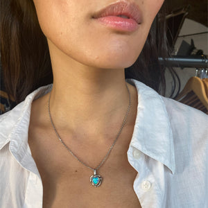 Opal Heart Pendant Necklace Sterling Silver - Karina Constantine 