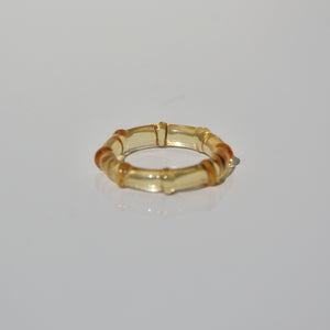 Lalique Amber Crystal Cabochon Ring