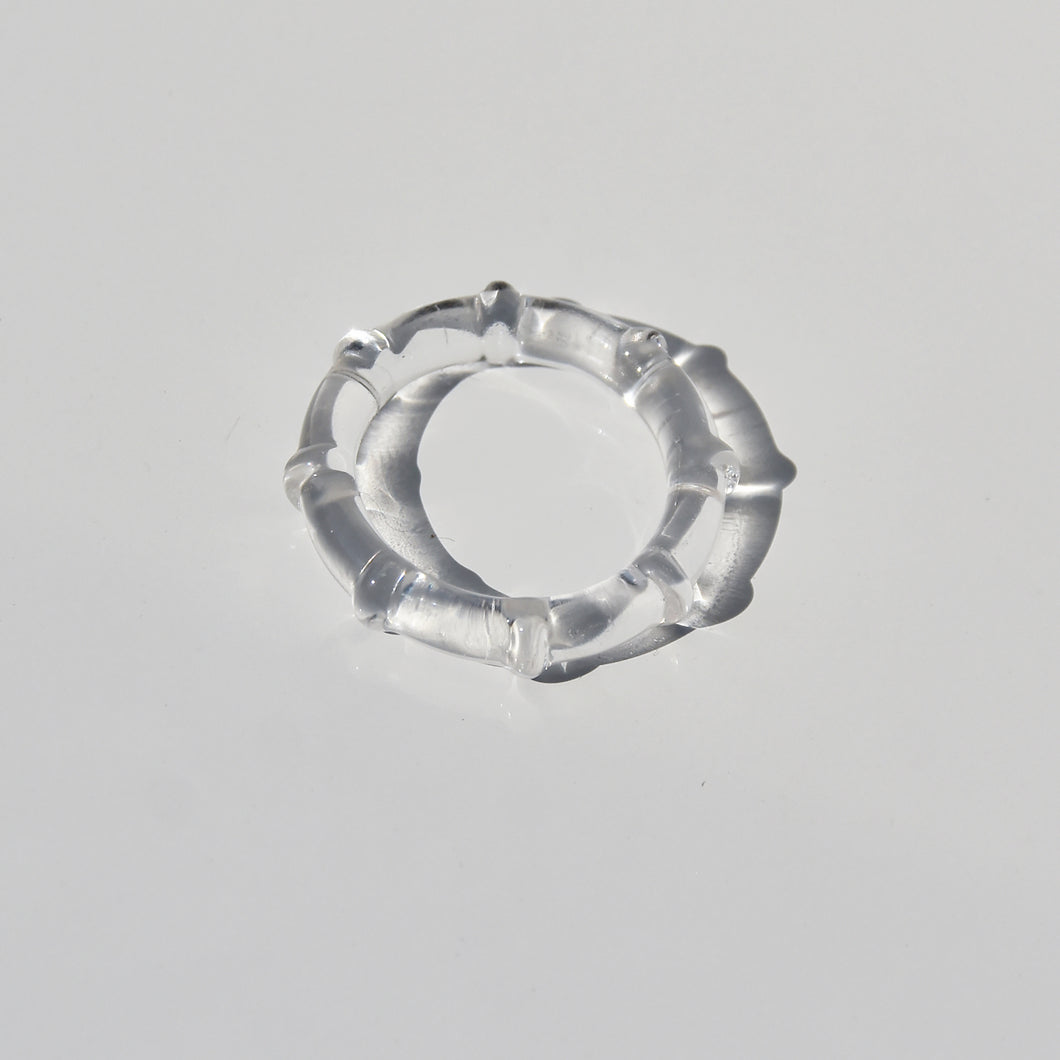 Lalique Clear Crystal Cabochon Ring