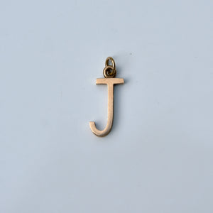 Letter "J" Pendant 9-Karat Gold Circa 1980s - Karina Constantine 