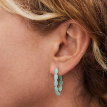 Load image into Gallery viewer, Mint Green Cat&#39;s Eye Hoop Earrings Sterling Silver - Karina Constantine
